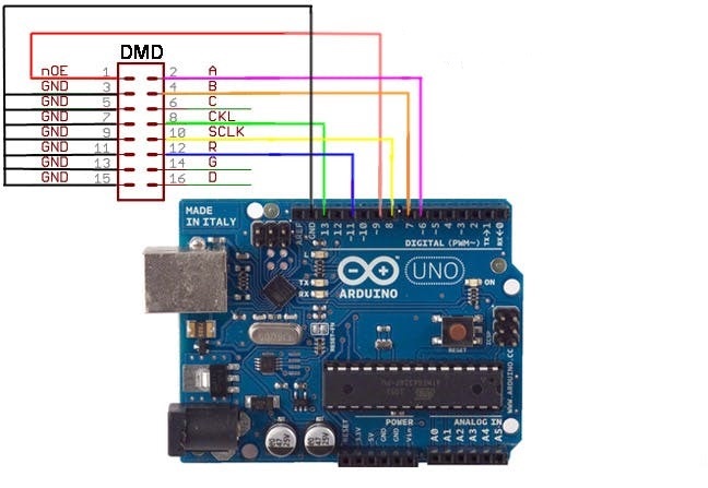 Scrolling text circuit diagram