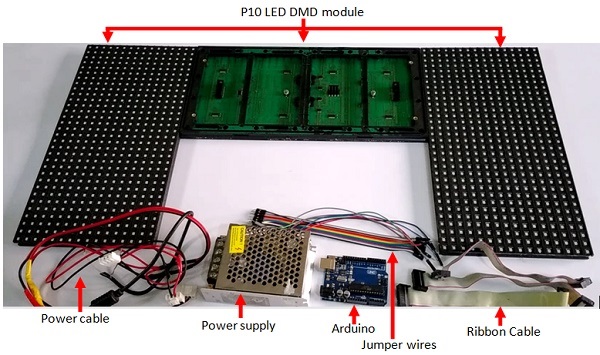 Parts for making a scrolling text display