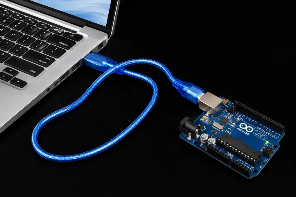 Connecting an Arduino UNO R3 to a computer using a USB cable