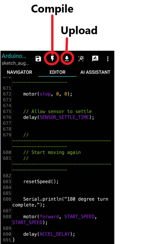 compiling and ipload the code