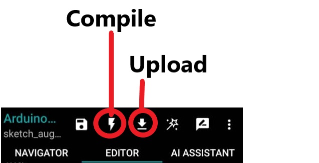 compiling and upload the code